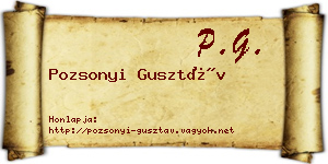 Pozsonyi Gusztáv névjegykártya